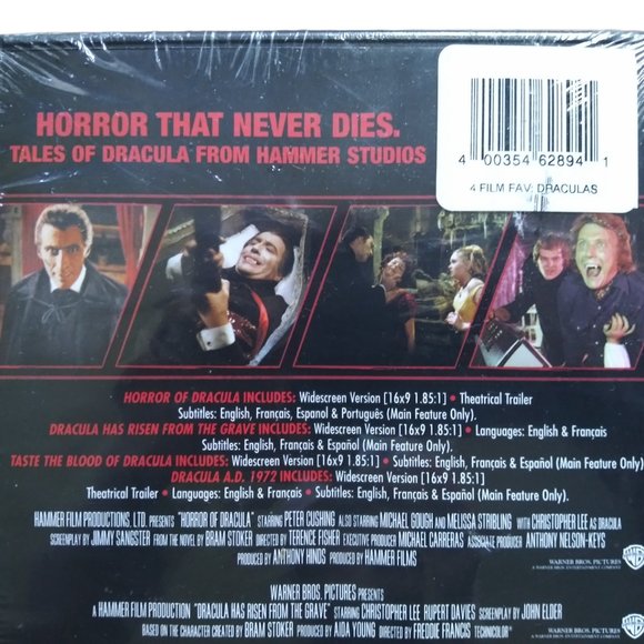 Dracula Horror That Never Dies 4 Film Favorite DVD Christopher Lee Vampire NEW - Picture 5 of 5